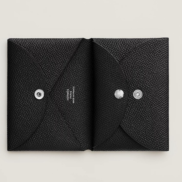 Hermes Calvi Duo Compact card holder / Noir - Picture 5 of 5